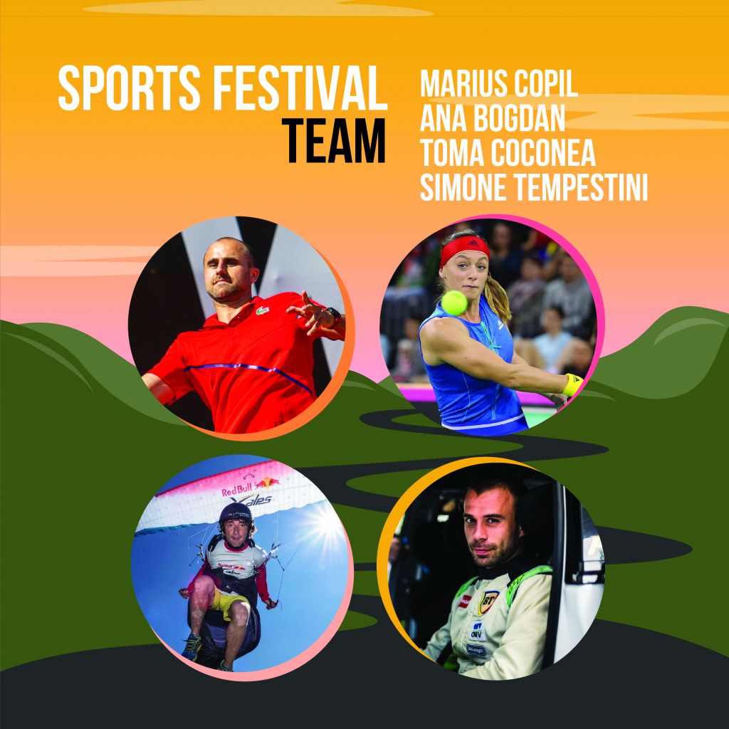 Un parapantist, un pilot de raliu și 2 sportivi din tenis fac echipa Sports Festival!